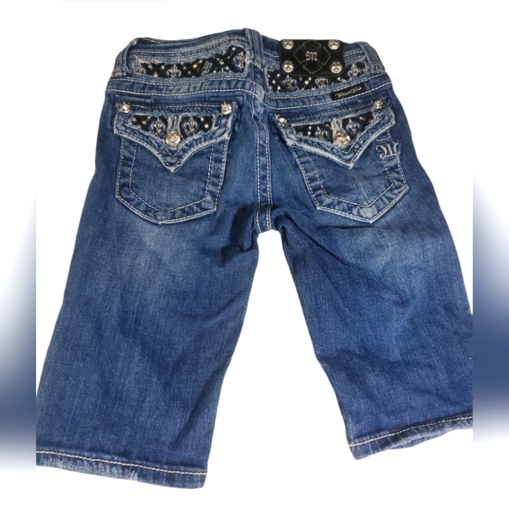 MISS ME GIRLS FLAP POCKET BERMUDA DENIM SHORTS